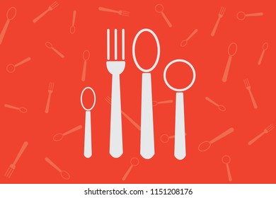 Spoon, fork, soup spoon are restaurant's utensil. Spoon, fork, soup spoon design icon set, vector.