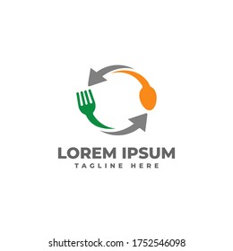 Spoon and Fork Switch/Arrow Rotate for Restaurant Logo Design