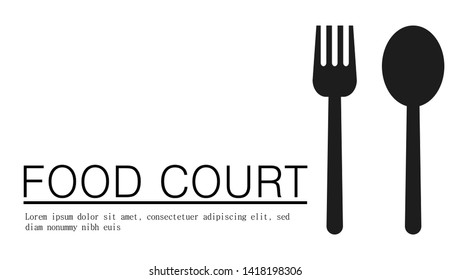 Spoon and fork symbol illustration.