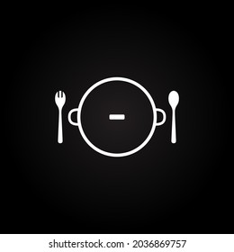 Símbolo de cuchara y tenedor. Diseño del logo de la cocina.