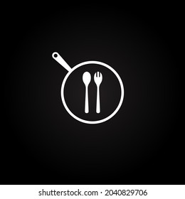 Símbolo de cuchara y tenedor. Diseño del logo de la cocina.