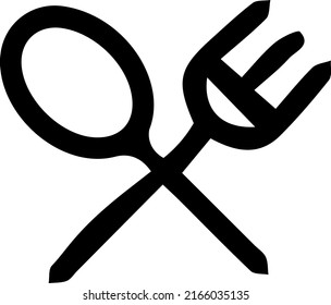 spoon and fork vector, food utensil