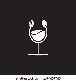 cuchara, tenedor, vidrio vectorial para el restaurante