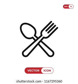 Spoon and fork vector icon