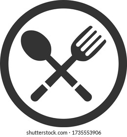 Spoon and fork vector icon 