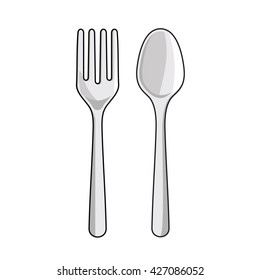 Spoon and Fork Vector Icon