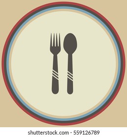 Spoon and fork, vector icon