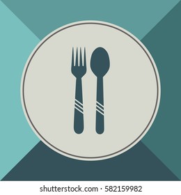 Spoon and fork, vector icon