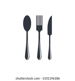 Spoon and fork vector icon illustration design
