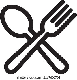 Spoon and fork vector icon. Lunch,dinner symbol. Flat vector sign isolated on white background..eps
