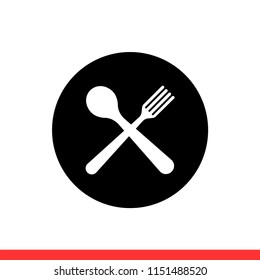Spoon fork vector icon, restaurant symbol. Simple, flat design for web or mobile app