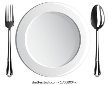 spoon and fork, vector illustration