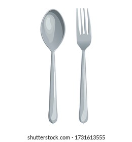 Spoon and fork vector illustration for restaurant icon isolated on white background