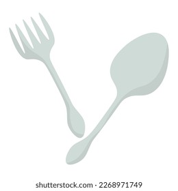 Spoon and fork vector illustration for restaurant icon isolated on white background