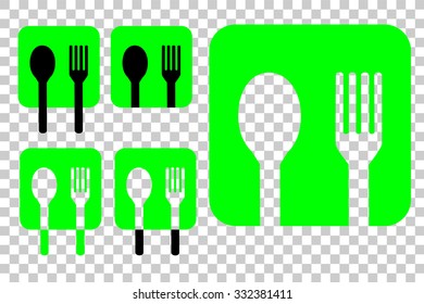 Spoon and Fork for your restaurant identity, on transparent effect background 
