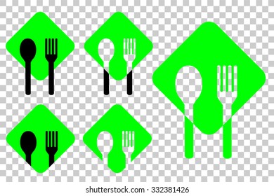 Spoon and Fork for your restaurant identity, on transparent effect background 