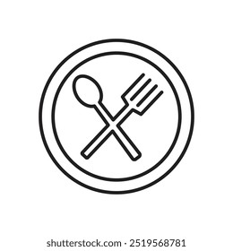 Icono de cuchara y tenedor. Ilustración vectorial. EPS10