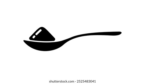 Spoon full with sugar, salt, flour icon vector