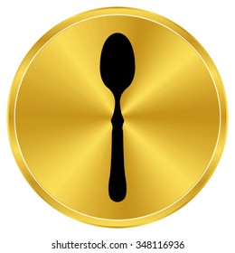 spoon - gold vector icon