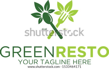 Spoon Green Restaurant Logo Template