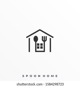 Spoon Home Illustration Vector Template. Suitable for Creative Industry, Multimedia, entertainment, Educations, Shop, and any related business