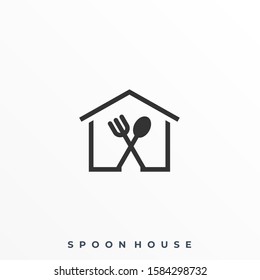 Spoon Home Illustration Vector Template. Suitable for Creative Industry, Multimedia, entertainment, Educations, Shop, and any related business