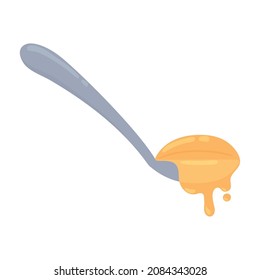cuchara con icono de miel plana