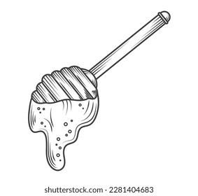 spoon with honey icon isolated design