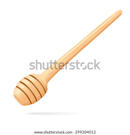 Spoon of honey on a white background. Eps 10.