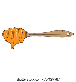 Spoon for honey. Vector illustration of a spoon with honey. spoon for honey.
