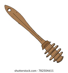 Spoon for honey. Vector illustration of a spoon with honey. Hand drawn spoon for honey.