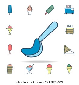 spoon for ice cream colored icon. Ice cream icons universal set for web and mobile