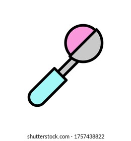 Spoon, ice cream icon. Simple color with outline vector elements of freeze sweet icons for ui and ux, website or mobile application