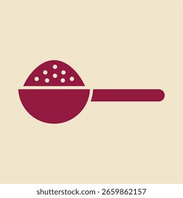 Spoon Ice cream red trendy useful vector Illustration design elegant colorful background.eps