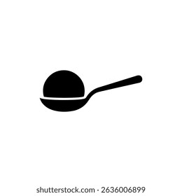 Spoon ice creame  silhouette icon vector flat design.