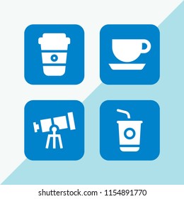 spoon icon. 4 spoon set with coffee, sugar and tools and utensils vector icons for web and mobile app