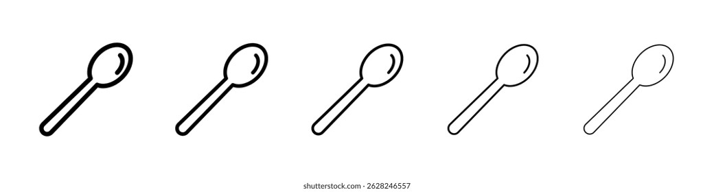 Spoon icon in black. Vector illustration for graphic design