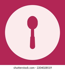 spoon icon bold glyph with round background for social media highlight