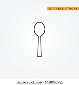 Spoon icon design. Editable stroke