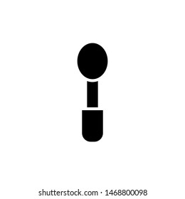 Spoon Icon , Design Template Logo Emblem Isolated Illustration , Kitchen Simple Ornament Outline Solid Background White

