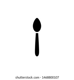 Spoon Icon , Design Template Logo Emblem Isolated Illustration , Kitchen Simple Ornament Outline Solid Background White
