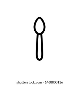 Spoon Icon , Design Template Logo Emblem Isolated Illustration , Kitchen Simple Ornament Outline Solid Background White
