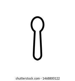 Spoon Icon , Design Template Logo Emblem Isolated Illustration , Kitchen Simple Ornament Outline Solid Background White
