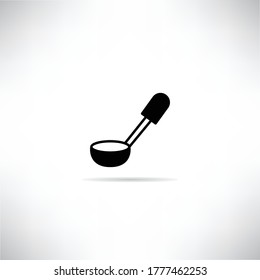 spoon icon with drop shadow vector illustration