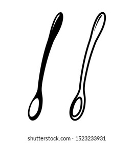 Spoon icon. Empty elegant elongated spoon. Vector Illustration
