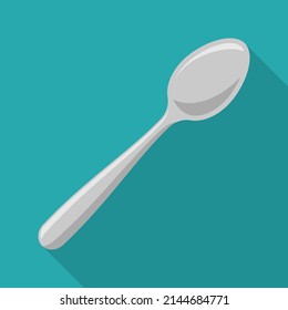 Spoon icon. Flat design. Vector illustration. Eps 10