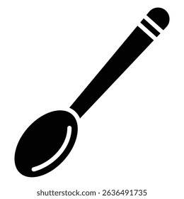 Spoon icon Flat outline fill black and white