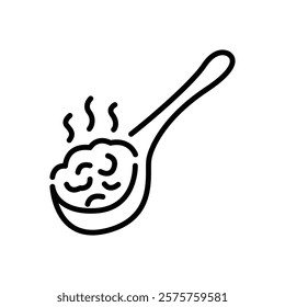 spoon icon with food, baby food spoon icon