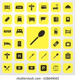spoon icon. Hotel set. vector sign symbol on white background