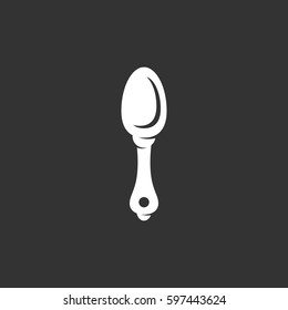 Spoon icon illustration isolated on black background sign symbol. Spoon vector logo. Modern vector pictogram for web graphics - stock vector